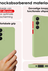 NoXx Hoes Geschikt voor Samsung A16 Hoesje Cover Siliconen Back Case Hoes Met Screenprotector - Groen