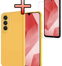 NoXx NoXx Samsung Galaxy A16 Hoesje Siliconen Met Screenprotector - Geel