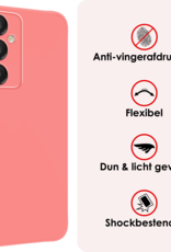 NoXx Hoes Geschikt voor Samsung A16 Hoesje Cover Siliconen Back Case Hoes - Lichtroze