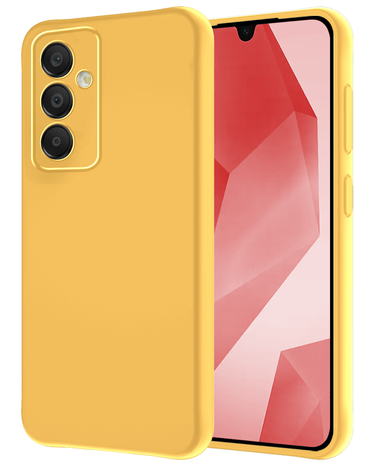 NoXx Hoes Geschikt voor Samsung A16 Hoesje Cover Siliconen Back Case Hoes - Geel