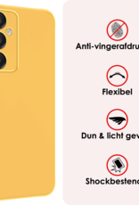 NoXx Hoes Geschikt voor Samsung A16 Hoesje Cover Siliconen Back Case Hoes - Geel