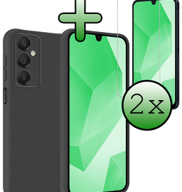 BASEY. BASEY. Samsung Galaxy A16 Hoesje Siliconen Met 2x Screenprotector - Zwart