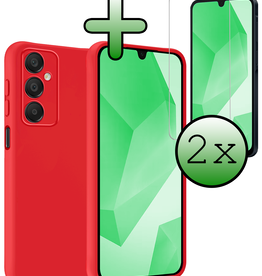 BASEY. BASEY. Samsung Galaxy A16 Hoesje Siliconen Met 2x Screenprotector - Rood