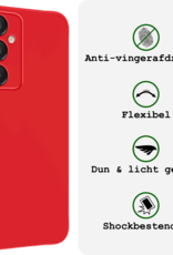 BASEY. Hoes Geschikt voor Samsung A16 Hoesje Siliconen Back Cover Case Met 2x Screenprotector - Hoesje Geschikt voor Samsung Galaxy A16 Hoes Cover Hoesje - Rood