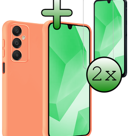 BASEY. BASEY. Samsung Galaxy A16 Hoesje Siliconen Met 2x Screenprotector - Perzik