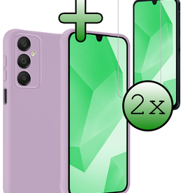 BASEY. BASEY. Samsung Galaxy A16 Hoesje Siliconen Met 2x Screenprotector - Lila