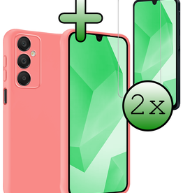 BASEY. BASEY. Samsung Galaxy A16 Hoesje Siliconen Met 2x Screenprotector - Lichtroze