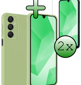 BASEY. BASEY. Samsung Galaxy A16 Hoesje Siliconen Met 2x Screenprotector - Groen