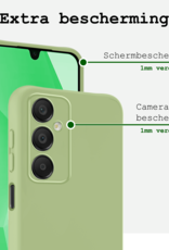 BASEY. Hoes Geschikt voor Samsung A16 Hoesje Siliconen Back Cover Case Met 2x Screenprotector - Hoesje Geschikt voor Samsung Galaxy A16 Hoes Cover Hoesje - Groen