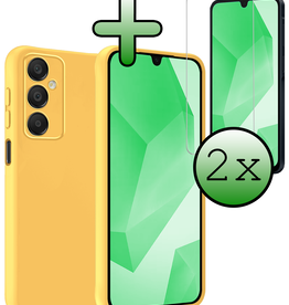 BASEY. BASEY. Samsung Galaxy A16 Hoesje Siliconen Met 2x Screenprotector - Geel