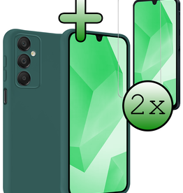BASEY. BASEY. Samsung Galaxy A16 Hoesje Siliconen Met 2x Screenprotector - Donkergroen