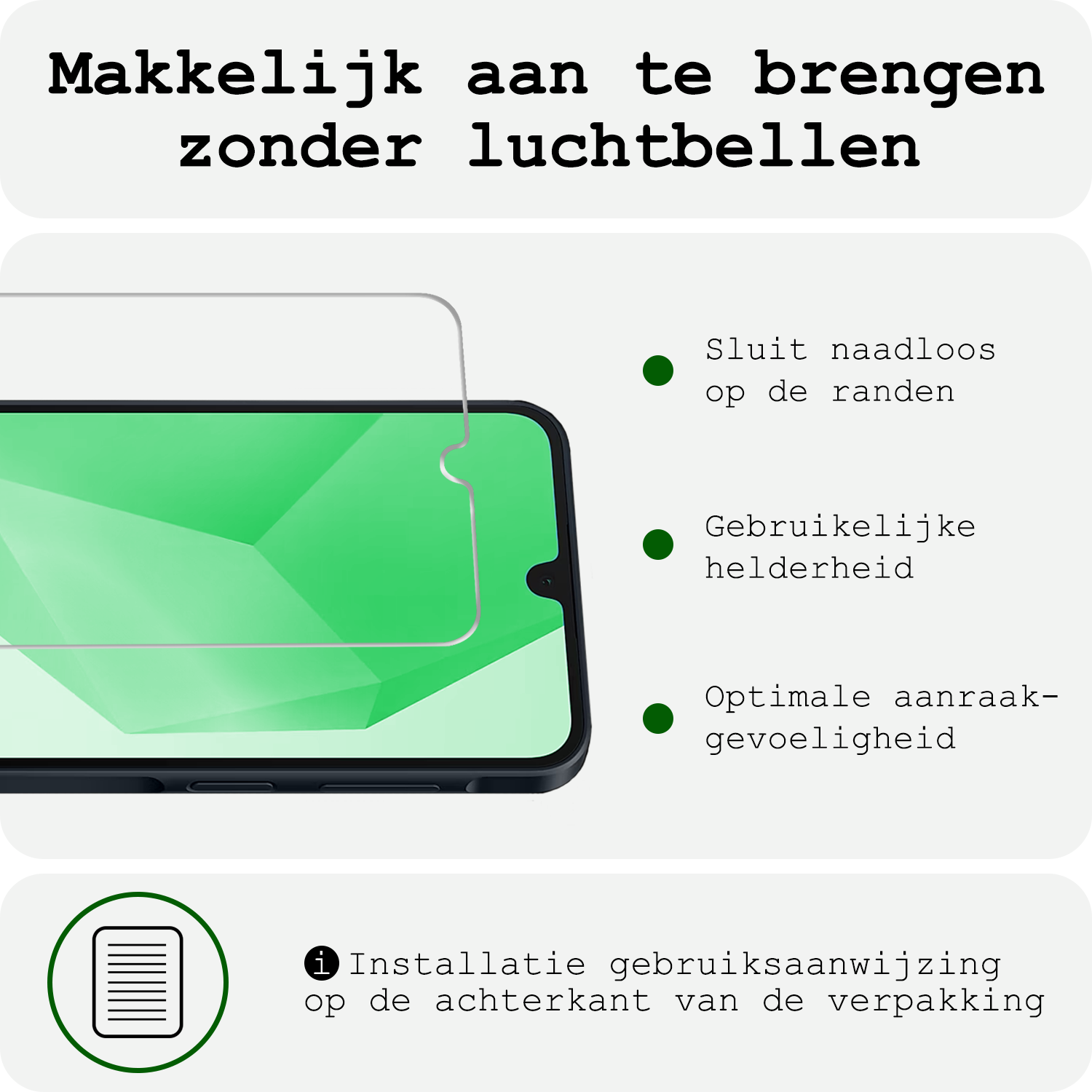 BASEY. Hoes Geschikt voor Samsung A16 Hoesje Siliconen Back Cover Case Met 2x Screenprotector - Hoesje Geschikt voor Samsung Galaxy A16 Hoes Cover Hoesje - Donkergroen