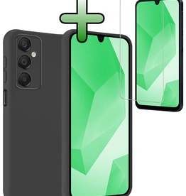 BASEY. BASEY. Samsung Galaxy A16 Hoesje Siliconen Met Screenprotector - Zwart