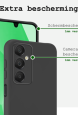 BASEY. Hoes Geschikt voor Samsung A16 Hoesje Siliconen Back Cover Case Met Screenprotector - Hoesje Geschikt voor Samsung Galaxy A16 Hoes Cover Hoesje - Zwart