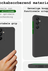 BASEY. Hoes Geschikt voor Samsung A16 Hoesje Siliconen Back Cover Case Met Screenprotector - Hoesje Geschikt voor Samsung Galaxy A16 Hoes Cover Hoesje - Zwart