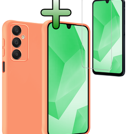 BASEY. BASEY. Samsung Galaxy A16 Hoesje Siliconen Met Screenprotector - Perzik