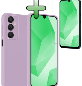 BASEY. BASEY. Samsung Galaxy A16 Hoesje Siliconen Met Screenprotector - Lila
