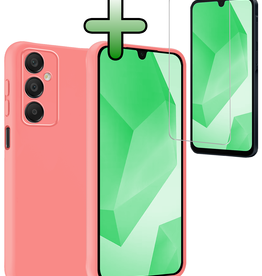 BASEY. BASEY. Samsung Galaxy A16 Hoesje Siliconen Met Screenprotector - Lichtroze
