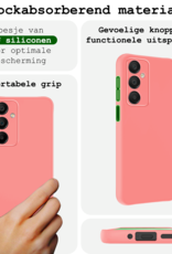BASEY. Hoes Geschikt voor Samsung A16 Hoesje Siliconen Back Cover Case Met Screenprotector - Hoesje Geschikt voor Samsung Galaxy A16 Hoes Cover Hoesje - Lichtroze