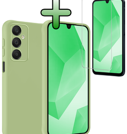 BASEY. BASEY. Samsung Galaxy A16 Hoesje Siliconen Met Screenprotector - Groen