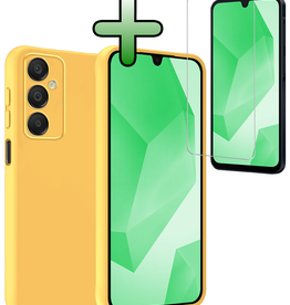 BASEY. BASEY. Samsung Galaxy A16 Hoesje Siliconen Met Screenprotector - Geel