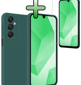 BASEY. BASEY. Samsung Galaxy A16 Hoesje Siliconen Met Screenprotector - Donkergroen
