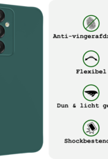BASEY. Hoes Geschikt voor Samsung A16 Hoesje Siliconen Back Cover Case Met Screenprotector - Hoesje Geschikt voor Samsung Galaxy A16 Hoes Cover Hoesje - Donkergroen