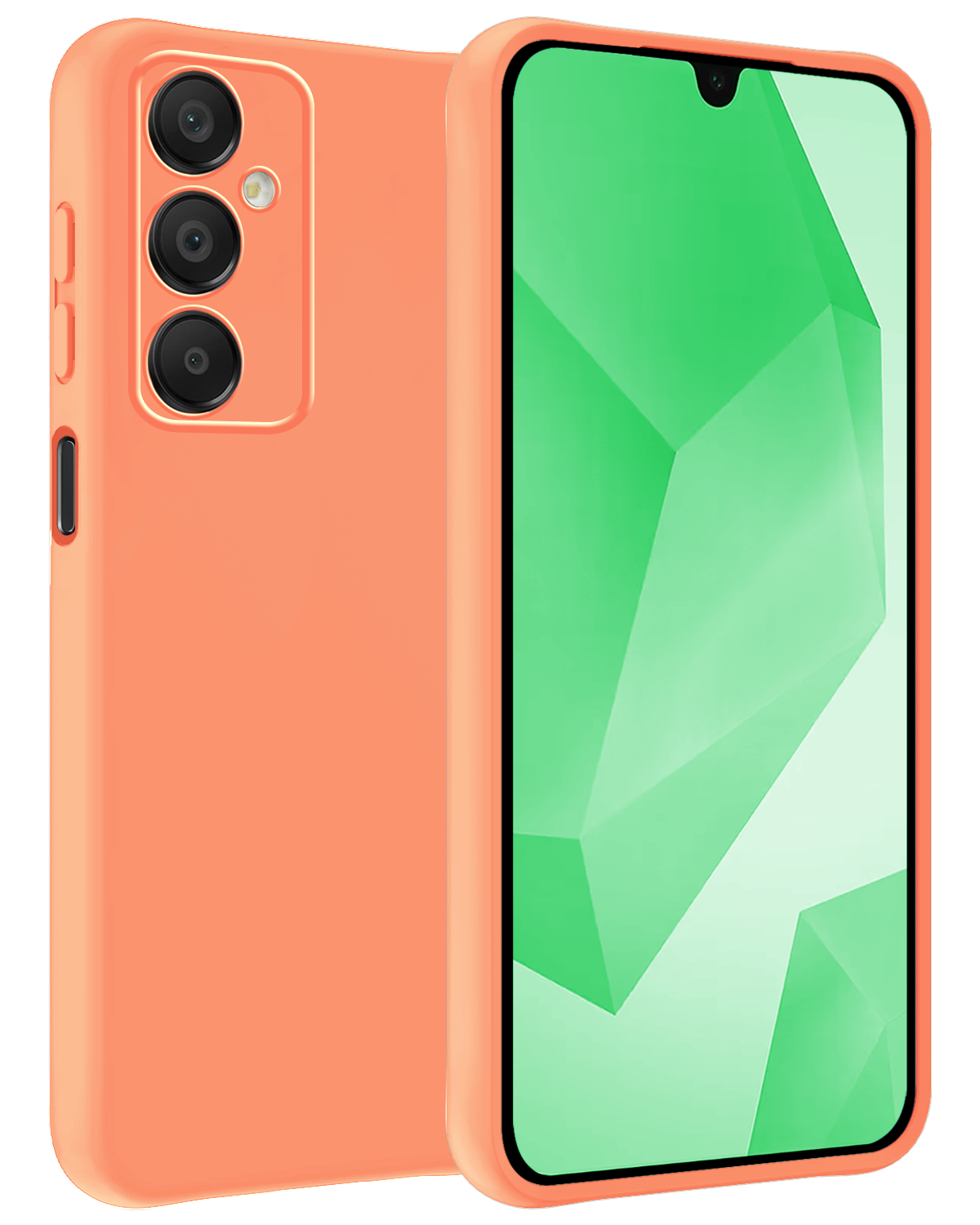 BASEY. Hoes Geschikt voor Samsung A16 Hoesje Siliconen Back Cover Case - Hoesje Geschikt voor Samsung Galaxy A16 Hoes Cover Hoesje - Perzik