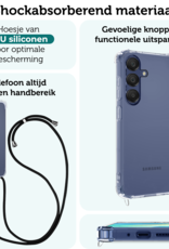 Forterra Hoesje Geschikt voor Samsung A16 Case Siliconen Hoes Met Koord - Hoes Geschikt voor Samsung Galaxy A16 Met Telefoonkoord Hoesje Back Cover - Transparant