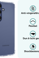 Forterra Hoesje Geschikt voor Samsung A16 Case Shockproof Siliconen Hoes - Hoes Geschikt voor Samsung Galaxy A16 Hoesje Shock Proof Back Cover - Transparant - 2 PACK