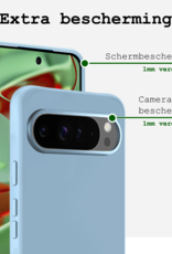 BASEY. Hoesje Geschikt voor Google Pixel 9 Pro XL Hoesje Siliconen Case Hoes - Hoes Geschikt voor Google Pixel 9 Pro XL Hoes Cover Case - Lichtblauw