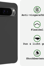 BASEY. Hoesje Geschikt voor Google Pixel 9 Pro XL Hoesje Siliconen Case Hoes - Hoes Geschikt voor Google Pixel 9 Pro XL Hoes Cover Case - Zwart