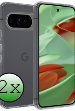 BASEY. Hoesje Geschikt voor Google Pixel 9 Pro XL Hoesje Siliconen Case Hoes - Hoes Geschikt voor Google Pixel 9 Pro XL Hoes Cover Case - Transparant - 2 PACK