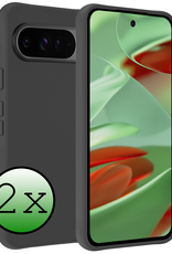BASEY. Hoesje Geschikt voor Google Pixel 9 Pro XL Hoesje Siliconen Case Hoes - Hoes Geschikt voor Google Pixel 9 Pro XL Hoes Cover Case - Zwart - 2 PACK