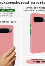 BASEY. Hoesje Geschikt voor Google Pixel 9 Pro XL Hoesje Siliconen Case Hoes Met Screenprotector - Hoes Geschikt voor Google Pixel 9 Pro XL Hoes Cover Case - Lichtroze