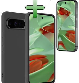 BASEY. BASEY. Google Pixel 9 Pro XL Hoesje Siliconen Met Screenprotector - Zwart