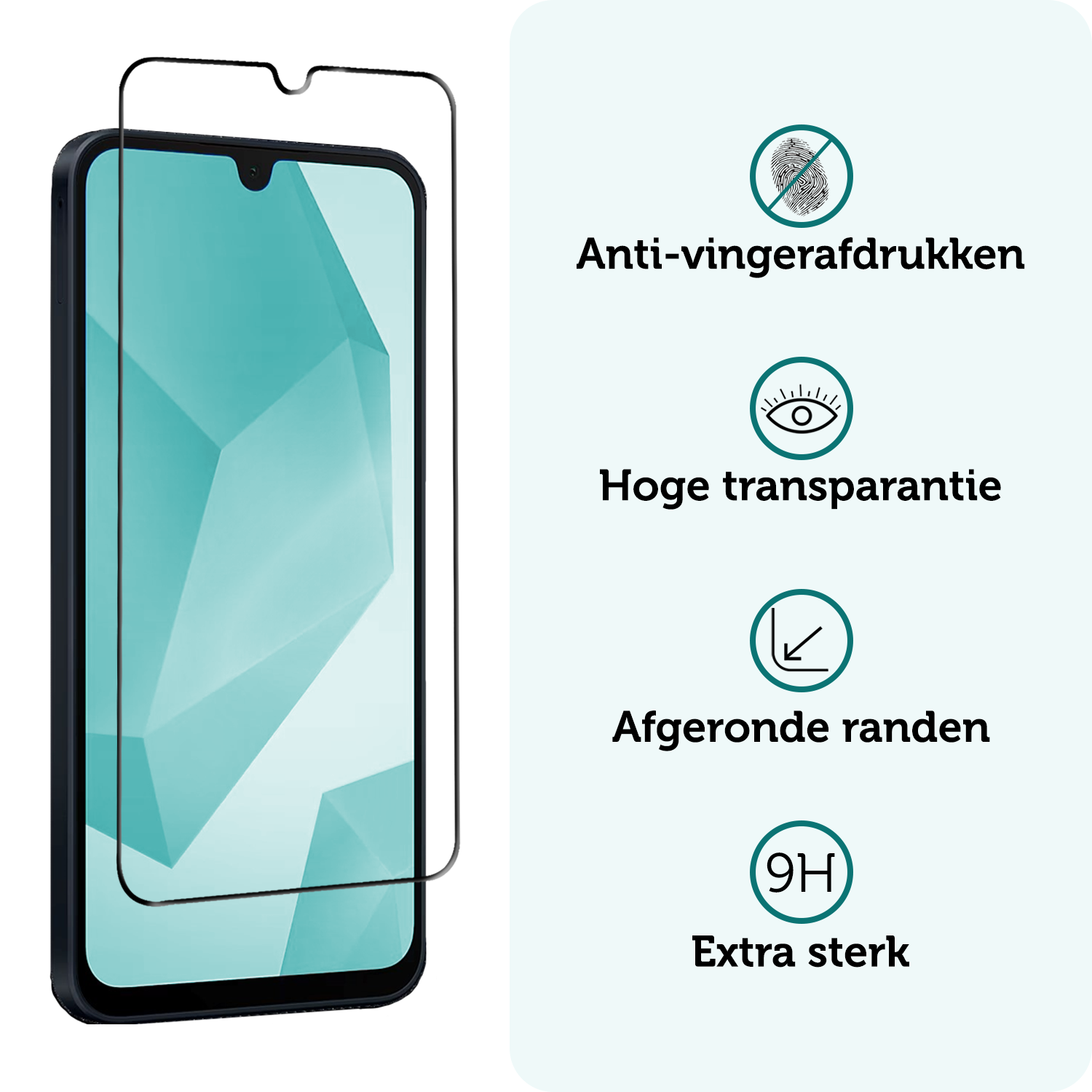 Forterra Screenprotector Geschikt voor Samsung A16 Screenprotector Glas Gehard Screen Full Cover - Screen Protector Geschikt voor Samsung Galaxy A16 Screenprotector Tempered Glass - 2 PACK