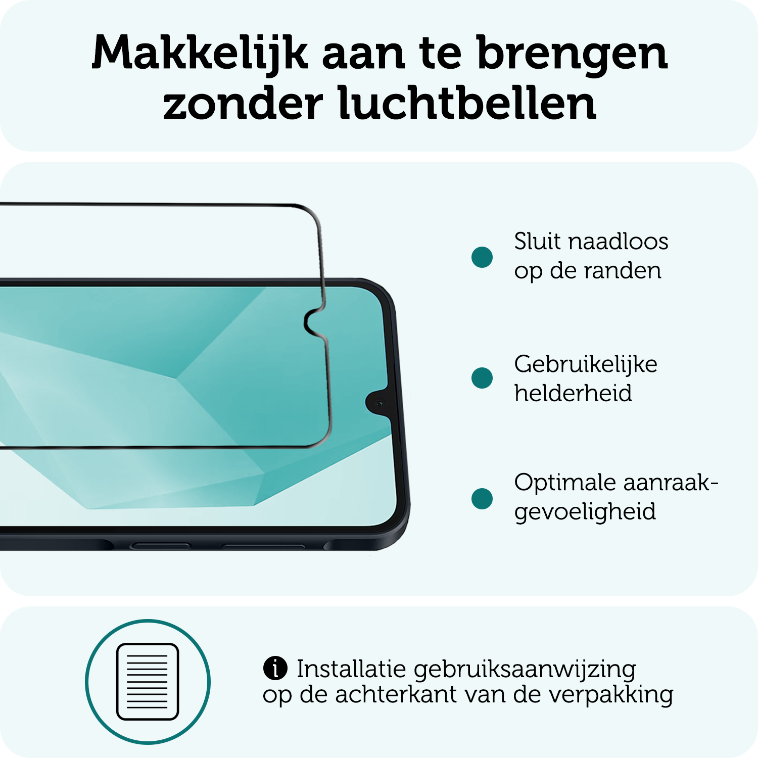 Forterra Screenprotector Geschikt voor Samsung A16 Screenprotector Glas Gehard Screen Full Cover - Screen Protector Geschikt voor Samsung Galaxy A16 Screenprotector Tempered Glass - 2 PACK