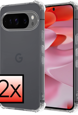 NoXx Hoesje Geschikt voor Google Pixel 9 Pro XL Hoesje Siliconen Shock Proof Case Hoes - Hoes Geschikt voor Google Pixel 9 Pro XL Hoes Cover Case Shockproof - Transparant - 2 PACK
