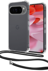 NoXx Hoesje Geschikt voor Google Pixel 9 Pro XL Hoesje Siliconen Shock Proof Hoesje Met Koord Case Met Telefoonkoord - Hoes Geschikt voor Google Pixel 9 Pro XL Hoesje Cover Shockproof Met Koord - Transparant