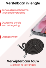 NoXx Hoesje Geschikt voor Google Pixel 9 Pro XL Hoesje Siliconen Shock Proof Hoesje Met Koord Case Met Telefoonkoord - Hoes Geschikt voor Google Pixel 9 Pro XL Hoesje Cover Shockproof Met Koord - Transparant