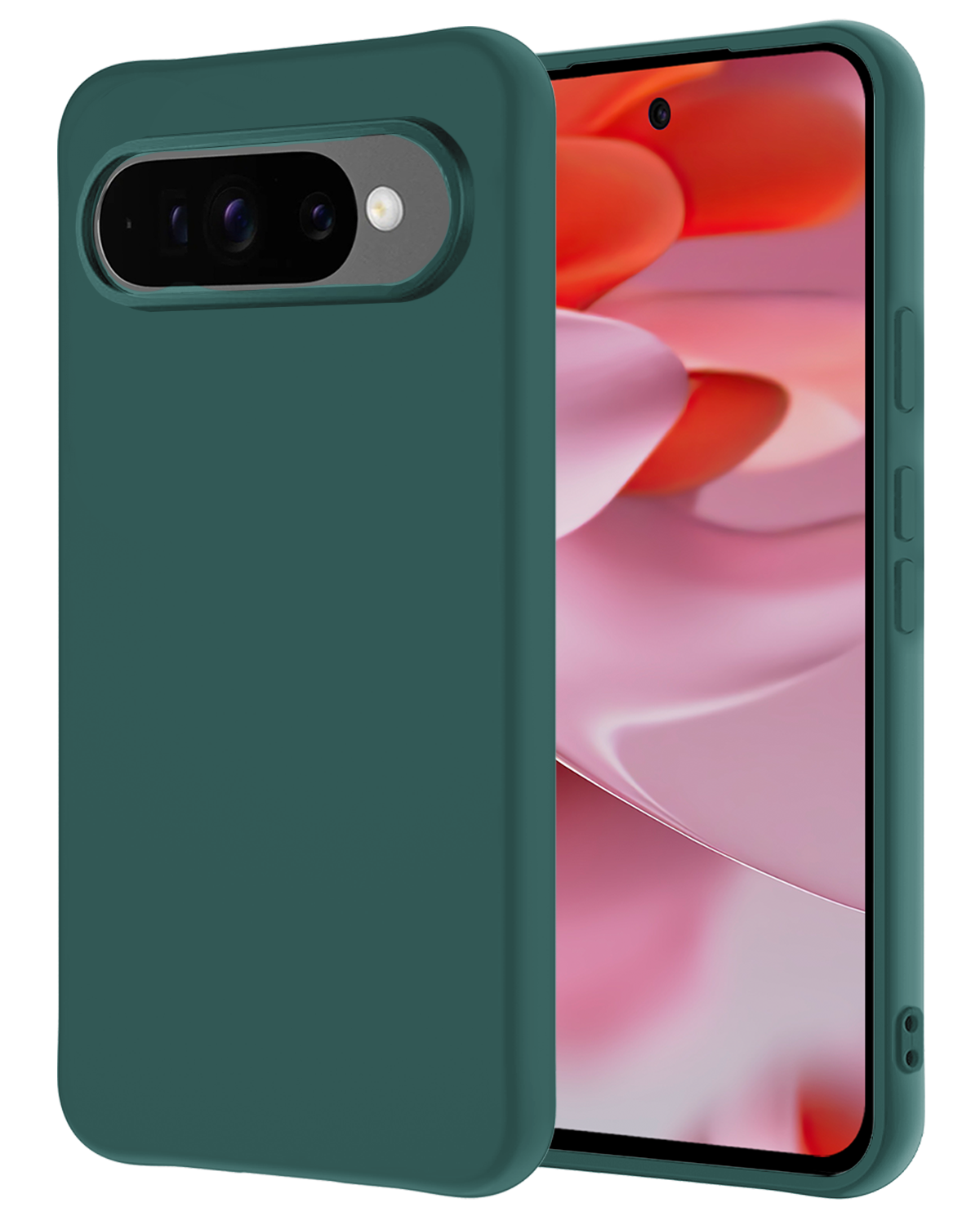NoXx Hoesje Geschikt voor Google Pixel 9 Pro XL Hoesje Siliconen Case Hoes - Hoes Geschikt voor Google Pixel 9 Pro XL Hoes Cover Case - Donkergroen