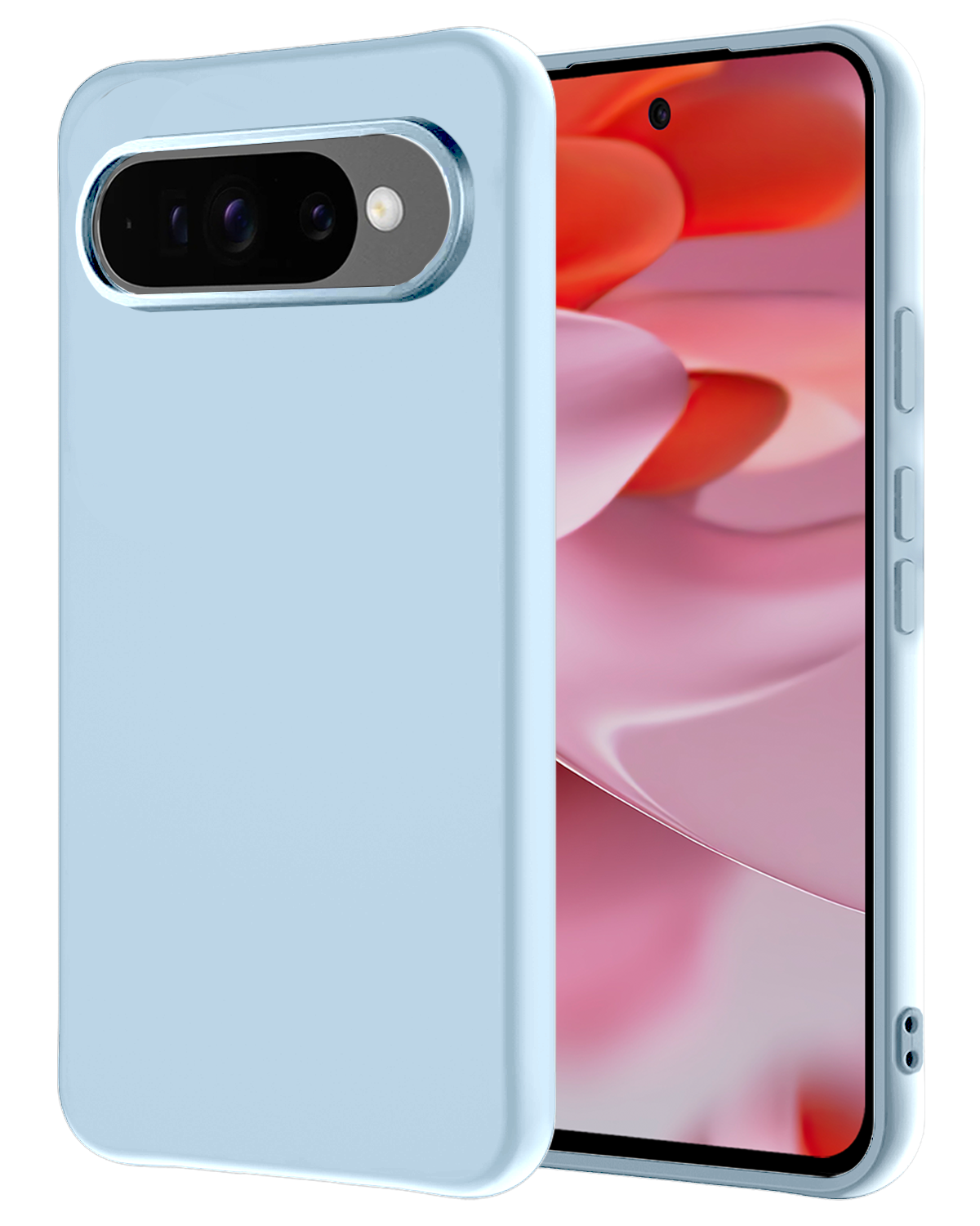 NoXx Hoesje Geschikt voor Google Pixel 9 Pro XL Hoesje Siliconen Case Hoes - Hoes Geschikt voor Google Pixel 9 Pro XL Hoes Cover Case - Lichtblauw