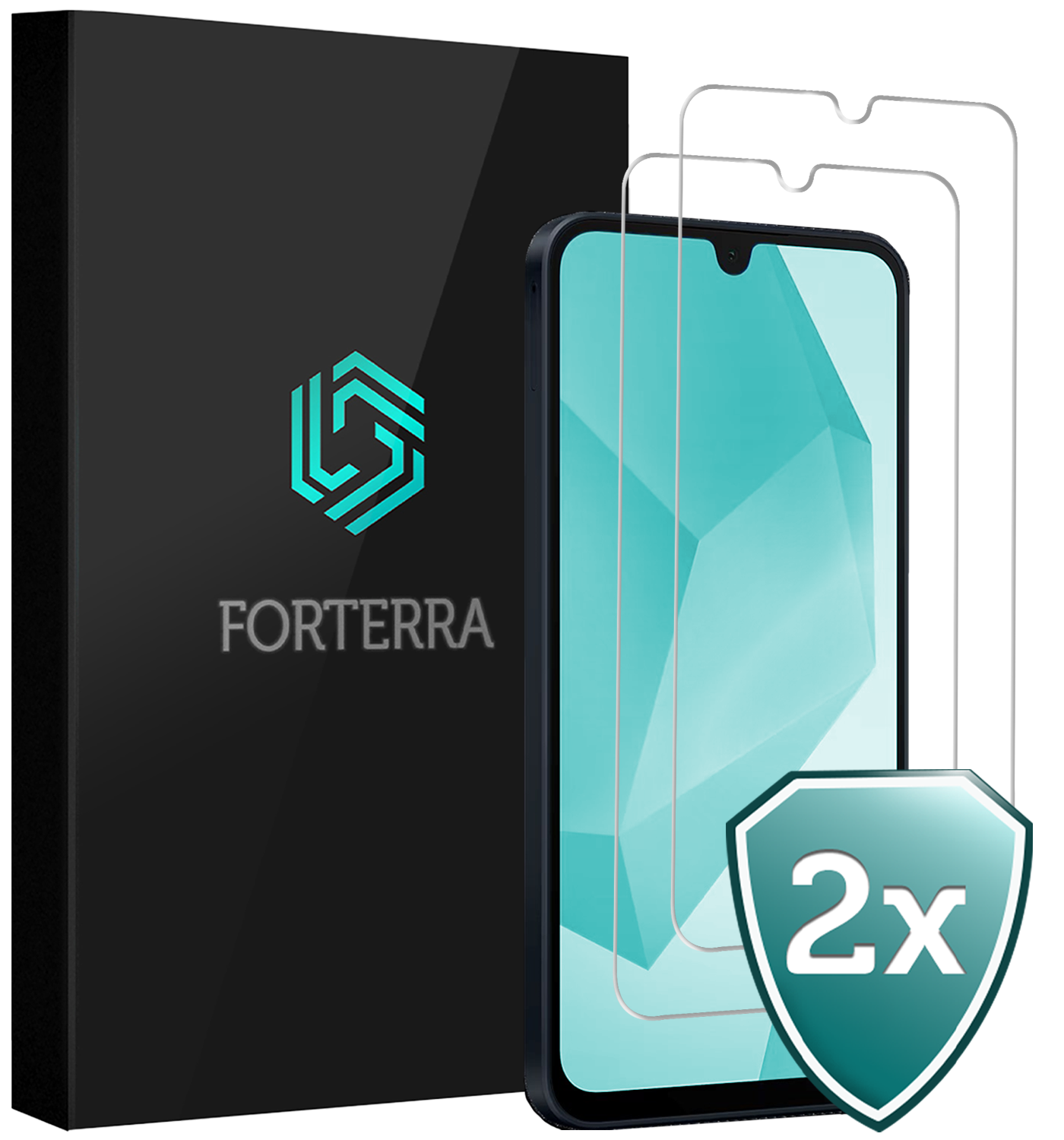Forterra Screenprotector Geschikt voor Samsung A16 Screenprotector Glas Gehard Screen Cover - Screen Protector Geschikt voor Samsung Galaxy A16 Screenprotector Tempered Glass - 2 PACK