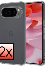 NoXx Hoesje Geschikt voor Google Pixel 9 Pro XL Hoesje Siliconen Case Hoes - Hoes Geschikt voor Google Pixel 9 Pro XL Hoes Cover Case - Transparant - 2 PACK