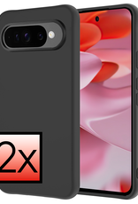 NoXx Hoesje Geschikt voor Google Pixel 9 Pro XL Hoesje Siliconen Case Hoes - Hoes Geschikt voor Google Pixel 9 Pro XL Hoes Cover Case - Zwart - 2 PACK