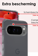 NoXx Hoesje Geschikt voor Google Pixel 9 Pro XL Hoesje Siliconen Case Hoes Met 2x Screenprotector - Hoes Geschikt voor Google Pixel 9 Pro XL Hoes Cover Case - Transparant