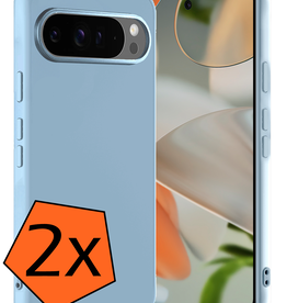 Nomfy Nomfy Google Pixel 9 Pro XL Hoesje Siliconen - Lichtblauw - 2 PACK