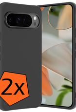 Nomfy Hoesje Geschikt voor Google Pixel 9 Pro XL Hoesje Siliconen Case Hoes - Hoes Geschikt voor Google Pixel 9 Pro XL Hoes Cover Case - Zwart - 2 PACK