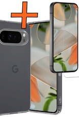 Nomfy Hoesje Geschikt voor Google Pixel 9 Pro XL Hoesje Siliconen Case Hoes Met Screenprotector - Hoes Geschikt voor Google Pixel 9 Pro XL Hoes Cover Case - Transparant